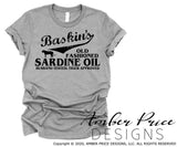 Baskin's old fashioned sardine oil SVG PNG DXF