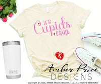 Valentine's Day Pregnancy announcement SVG It's cupids fault Cricut silhouette cameo cut file cute pregnant DIY announce pregnancy reveal