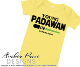 Young Padawan coming soon SVG, Announce your pregnancy & Make your own Star wars shirt for your new baby with my unique jedi lightsaber Star Wars SVG cut file vector for cricut & silhouette cameo files. DXF PNG sublimation file. Cricut SVG Files for Cricut Project Ideas SVG Bundles Design Bundles | Amber Price Design