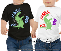 Three Rex SVG Third birthday shirt design cut file cute little boy birthday dinosaur shirt svg cricut silhouette cameo t-rex birthday guy