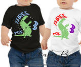 Three Rex SVG Third birthday shirt design cut file cute little boy birthday dinosaur shirt svg cricut silhouette cameo t-rex birthday guy