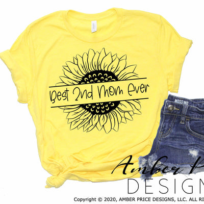 Best 2nd mom ever sunflower SVG PNG DXF
