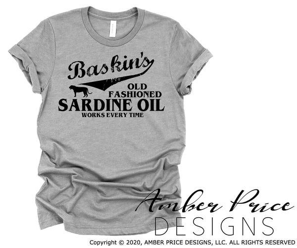 Baskins sardine oil SVG PNG DXF old fashioned works every time