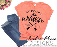 Support wildlife raise boys svg png dxf