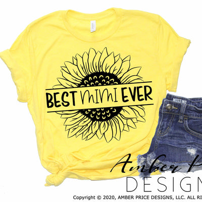 Best Mimi Ever sunflower SVG PNG DXF design