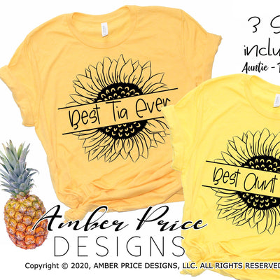 Best Aunt Ever Sunflower svg png dxf Best Tia Ever svg png dxf