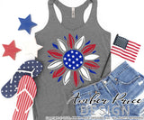 American flag sunflower SVG, Patriotic Sunflower SVG, 4th of July shirt design, cut file for cricut, PNG, DXF, Amber Price Design