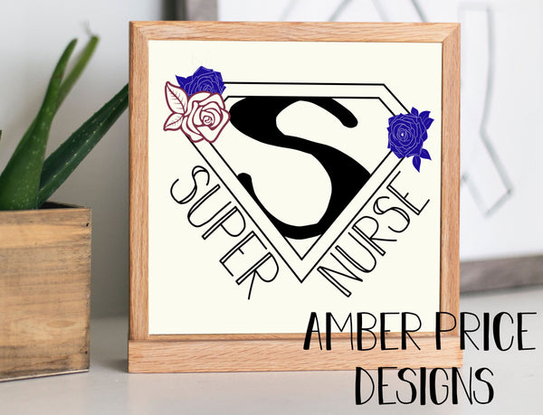 Super nurse Floral SVG PNG DXF