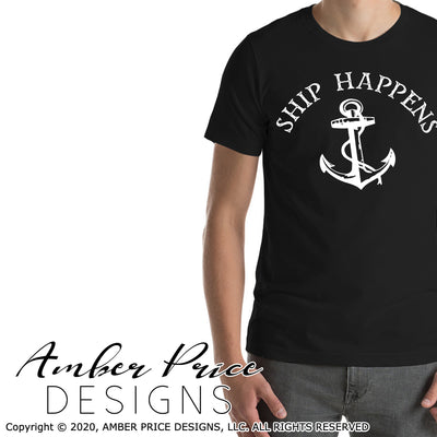 Ship happens SVG PNG DXF Lake Boat clipart design