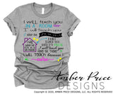 Zoom teacher SVG I will teach you here or there SVG PNG DXF Teacher shirt design