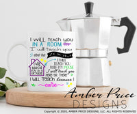 Zoom teacher SVG I will teach you here or there SVG PNG DXF Teacher shirt design