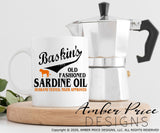 Baskin's old fashioned sardine oil SVG PNG DXF