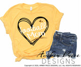 Football Mom Heart SVG PNG DXF