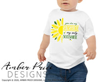 You are my sunshine SVG my only sunshine sunflower graphic pngs t-shirt baby onesie design cut file cute baby kid clothes commercial use