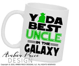 Yoda best uncle in the galaxy SVG, Make your own Star wars uncle shirt for your uncle's father's day gift with my unique Star Wars SVG cut file vector for cricut and silhouette cameo files. DXF and PNG sublimation file included. Cricut SVG Files for Cricut Project Ideas SVG Bundles Design Bundles | Amber Price Design