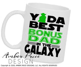 Yoda best Bonus Dad in the galaxy SVG, Make your own Star wars Step Dad shirt for your father's day gift with my unique jedi Star Wars SVG cut file vector for cricut and silhouette cameo files. DXF & PNG sublimation file included. Cricut SVG Files for Cricut Project Ideas SVG Bundles Design Bundles | Amber Price Design