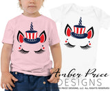 Little girl's 4th of July unicorn SVG, PNG, DXF, July 4 svg, Kid's independence day svg, png, dxf, amber price design