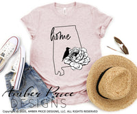 Alabama SVG PNG DFX Home state camellia northern flicker clipart design
