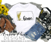 Kansas SVG PNG DXF Sunflower state outline clipart design wheat meadowlark