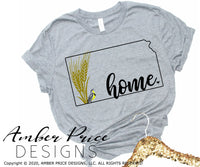 Kansas SVG PNG DXF Sunflower state outline clipart design wheat meadowlark
