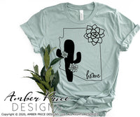 Arizona SVG PNG DXF floral cactus clipart design
