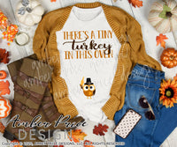 There's a tiny turkey in this oven SVG Fall Pregnancy / Maternity SVG! Cute DIY Thanksgiving Pregnancy reveal SVG files for all your Maternity shirt projects! Announce your pregnancy with our creative fall maternity designs! Our Pregnancy Announcement designs for your crafts! PNG DXF | Amber Price Design bundles