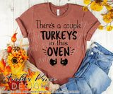 There's a couple turkeys in this oven SVG | Fall Maternity SVG! Cute DIY TWIN Thanksgiving Pregnancy reveal SVG files for all your twins Maternity shirt projects! Announce your pregnancy with our creative fall maternity designs! Our Pregnancy Announcement designs for your crafts! PNG DXF | Amber Price Design bundles