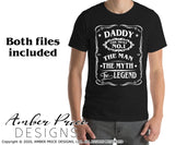 Dad the man the myth the legend SVG, PNG, DXF, Father's Day cut files for cricut