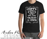 Poppy The Man The Myth The Legend SVG PNG DXF Jack Daniels