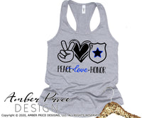 Peace love honor SVG police thin blue line PNG DXF