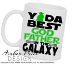 Yoda Best Godfather in the galaxy SVG, Make your own Star wars godfather shirt for father's day gift for him with my unique Star Wars SVG cut file vector for cricut and silhouette cameo files. DXF & PNG sublimation file included. Cricut SVG Files for Cricut Project Ideas SVG Bundles Design Bundles | Amber Price Design