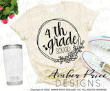 4th grade squad SVG, back to school shirt SVG, last day of school cut file for cricut, silhouette, fourth grade SVG, 4th grade teacher SVG. Custom school grade Vector for going into 4th grade. New 4th grader SVG DXF and PNG version also included. EPS by request. Cute and Unique sublimation file. From Amber Price Design