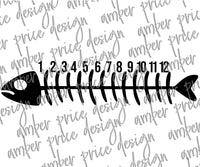 fish ruler svg png dxf fish skeleton ruler svg