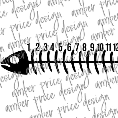 fish ruler svg png dxf fish skeleton ruler svg
