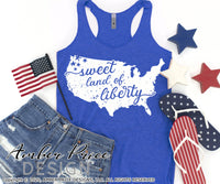 sweet land of liberty svg png dxf america svg, 4th of july svg, patriotic svg, usa svg, america shape svg, hand lettered design