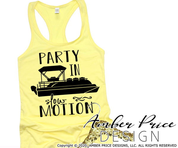 Party in slow motion SVG PNG DXF pontoon boat party barge clipart