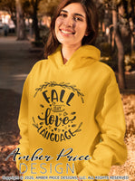 Fall is my Love Language SVG, Super cute women's Fall SVG, for DIY shirt, October SVG cut file for cricut, silhouette, DXF and PNG also included. EPS by request. Cute and Unique sublimation file. Cricut SVG Silhouette Files for Cricut Project Ideas, Simply Crafty SVG Bundles Design Bundles, Vectors | Amber Price Design