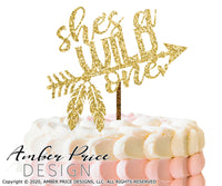 First birthday cake topper SVG She's a wild one SVG Girl's 1st birthday design cut file cricut silhouette cameo DIY birthday pictures onesie