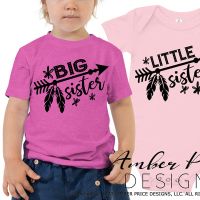 Big sister little sister SVGs cute sister outfit svgs DIY shirts for siblings gender reveal onesie svg png dxf sublimation newborn pictures