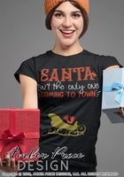 Santa isn't the only one coming to town SVG Winter Maternity SVG for winter! Cute DIY Christmas Pregnancy reveal SVG file for all your DIY Maternity shirt! Announce you're expecting with our creative pregnancy shirt design! Our Pregnancy Announcement SVG is PERFECT for your pregnancy craft! PNG DXF | Amber Price Design