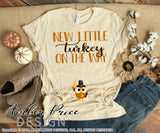 New Little turkey on the way SVG Fall Pregnancy / Maternity SVG! Cute DIY Thanksgiving Pregnancy reveal SVG files for all your Maternity shirt projects! Announce your pregnancy with our creative fall maternity designs! Our Pregnancy Announcement designs for your crafts! PNG DXF | Amber Price Design amberpricedesign.com