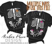 halloween pregnancy Baby skeleton svg twins png dxf design