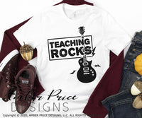 Guitar teacher svg band teacher svg Teaching Rocks SVG teacher svgs png dxf electric guitar svg DIY gifts cricut silhouette design rocker