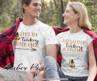 Turkey in the oven SVG I put the turkey in her oven SVG, Cute Funny Couple's Fall Pregnancy / Maternity SVG! Thanksgiving Pregnancy reveal SVG files for his & hers Maternity shirt projects! Announce your pregnancy with our  fall maternity designs! Pregnancy Announcement SVGs for your crafts! PNG DXF | Amber Price Deign
