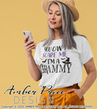 Grammy Halloween SVG, You can't scare me, I'm a Grammy SVG, Grandma Halloween SVG PNG DXF, Cute funny fun DIY Halloween shirt SVG. Cut file for cricut, silhouette, cute Women's Halloween Shirt Vector for Fall and Autumn. Fall shirt SVG DXF PNG versions included. EPS by request. Sublimation file. From Amber Price Design
