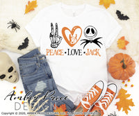 Peace love Jack SVG Jack Skellington SVG PNG DXF