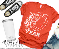 It's the most wonderful time of the year SVG Football Season SVG, Football Mom SVG Family Game Day svg, Fall SVG DIY Football game day shirt craft DIY Cricut and silhouette projects vector files, for home decor. SVG Silhouette SVG SVG Files for Cricut Project Ideas Simply Crafty SVG Bundles Vector | Amber Price Design 