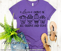 Succulents love comes in all shapes svg png dxf