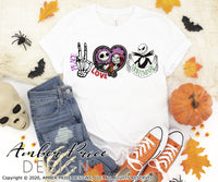 Peace Love Nightmare PNG Jack Skellington sublimation design Funny Halloween printable. Cricut, silhouette, Nightmare before Christmas Jack Skeleton Halloween shirt design for Fall and Autumn. Women's Fall Halloween shirt PNG . High Resolution Cute and Unique sublimation PNG file. Personal Use. From Amber Price Design