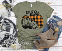 buffalo check pumpkin svg, Sunflower Pumpkin SVG, Pumpkin Patch SVG, Plaid pumpkin clipart Fall SVG, DIY women's Fall t-shirt SVG, October SVG cut file for cricut, silhouette DXF & PNG also. Cute Unique sublimation file. Cricut SVG Silhouette Files for Cricut Project Ideas, Simply Crafty SVG Bundles Design Bundles, Vectors | Amber Price Design